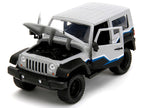 2007 Jeep Wrangler Gray and Black with Blue and White Stripes with Extra Wheels "Just Trucks" Series 1/24 Diecast Model Car by Jada-1