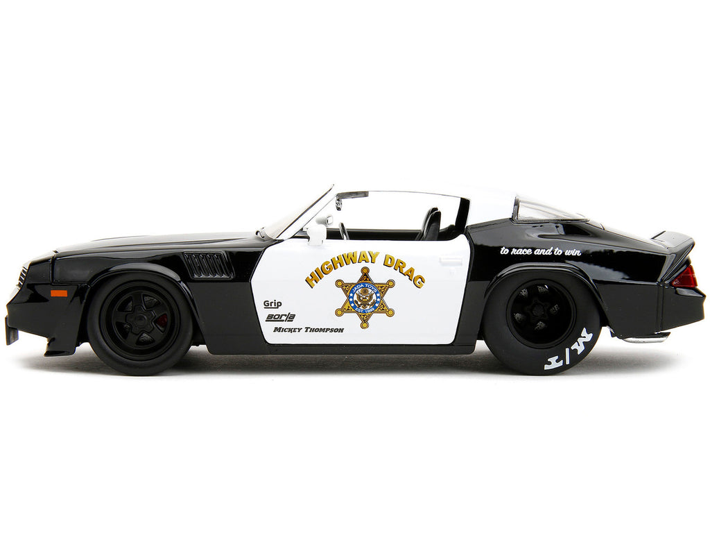 1979 Chevrolet Camaro Z28 Police Black and White "Highway Drag" "Bigtime Muscle" Series 1/24 Diecast Model Car by Jada-2