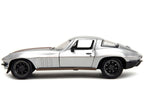 1966 Chevrolet Corvette Silver Metallic with Bronze Stripes "Bigtime Muscle" Series 1/24 Diecast Model Car by Jada-2