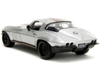 1966 Chevrolet Corvette Silver Metallic with Bronze Stripes "Bigtime Muscle" Series 1/24 Diecast Model Car by Jada-4