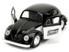 1959 Volkswagen Beetle "Punch Buggy" Black and White and Boxing Gloves Accessory "Punch Buggy" Series 1/32 Diecast Model Car by Jada-2