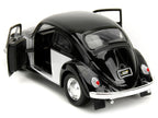 1959 Volkswagen Beetle "Punch Buggy" Black and White and Boxing Gloves Accessory "Punch Buggy" Series 1/32 Diecast Model Car by Jada-3