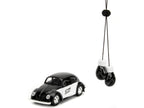 1959 Volkswagen Beetle "Punch Buggy" Black and White and Boxing Gloves Accessory "Punch Buggy" Series 1/32 Diecast Model Car by Jada-1