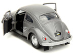 1959 Volkswagen Beetle Gray Metallic with Silver Flames and Boxing Gloves Accessory "Punch Buggy" Series 1/32 Diecast Model Car by Jada-3