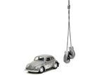 1959 Volkswagen Beetle Gray Metallic with Silver Flames and Boxing Gloves Accessory "Punch Buggy" Series 1/32 Diecast Model Car by Jada-1