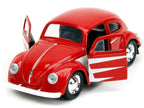1959 Volkswagen Beetle Red with White Graphics and Boxing Gloves Accessory "Punch Buggy" Series 1/32 Diecast Model Car by Jada-2