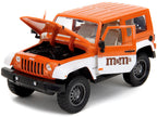 2007 Jeep Wrangler Orange Metallic and White and Orange M&M Diecast Figure "M&M's" "Hollywood Rides" Series 1/24 Diecast Model Car by Jada-1