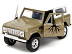 1973 Ford Bronco Gold Metallic with White Top and Groot Diecast Figure "Guardians of the Galaxy" "Marvel" Series 1/32 Diecast Model Car by Jada-1