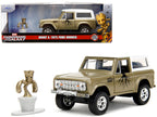 1973 Ford Bronco Gold Metallic with White Top and Groot Diecast Figure "Guardians of the Galaxy" "Marvel" Series 1/32 Diecast Model Car by Jada-0