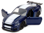 2016 Ford Mustang GT Dark Blue Metallic with White Stripe "F9" (2021) Movie "Fast & Furious" Series 1/32 Diecast Model Car by Jada-3