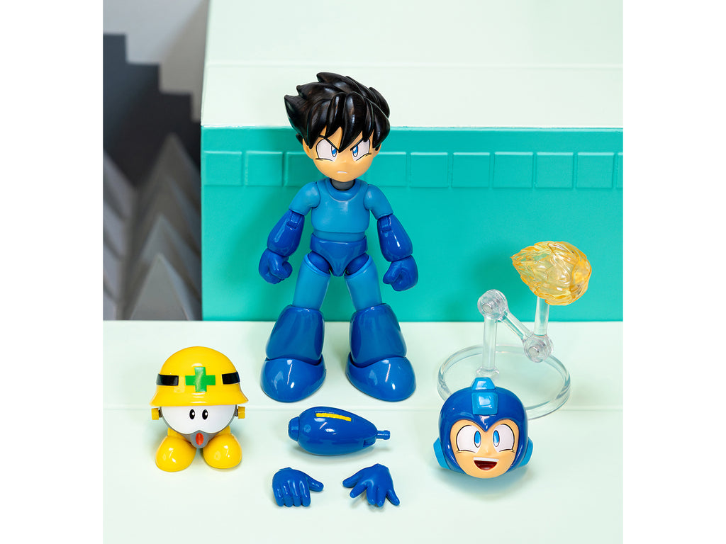 Mega Man 4.5" Moveable Figure (Deluxe Version) with Accessories and Alternate Head and Hands "Mega Man" (1987) Video Game Model by Jada