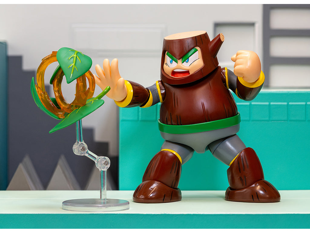Wood Man 5" Moveable Figure (Deluxe Version) with Accessories and Alternate Head and Hands "Mega Man" (1987) Video Game Model by Jada