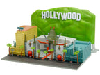 "Hollywood 100" Walk of Fame Diorama with Pink Convertible and Double-Decker Bus "Nano Scene" Series model by Jada-3