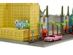 "Hollywood 100" Walk of Fame Diorama with Pink Convertible and Double-Decker Bus "Nano Scene" Series model by Jada-2
