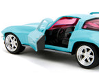 1966 Chevrolet Corvette Light Blue with Pink Tinted Windows "Pink Slips" Series 1/32 Diecast Model Car by Jada-2