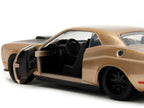 2012 Dodge Challenger SRT8 Gold Metallic with Black Hood "Pink Slips" Series 1/32 Diecast Model Car by Jada-2