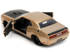 2012 Dodge Challenger SRT8 Gold Metallic with Black Hood "Pink Slips" Series 1/32 Diecast Model Car by Jada-3
