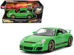 Porsche 911 GT3 (997) Green with Black Accents "Fast X" (2023) Movie "25 Years of Fast & Furious" Series 1/24 Diecast Model Car by Jada-4