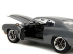 1970 Chevrolet Chevelle SS Gray Metallic with Black Stripes "Fast & Furious" (2009) Movie "Fast & Furious" Series 1/24 Diecast Model Car by Jada-2