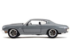 1970 Chevrolet Chevelle SS Gray Metallic with Black Stripes "Fast & Furious" (2009) Movie "Fast & Furious" Series 1/24 Diecast Model Car by Jada-3