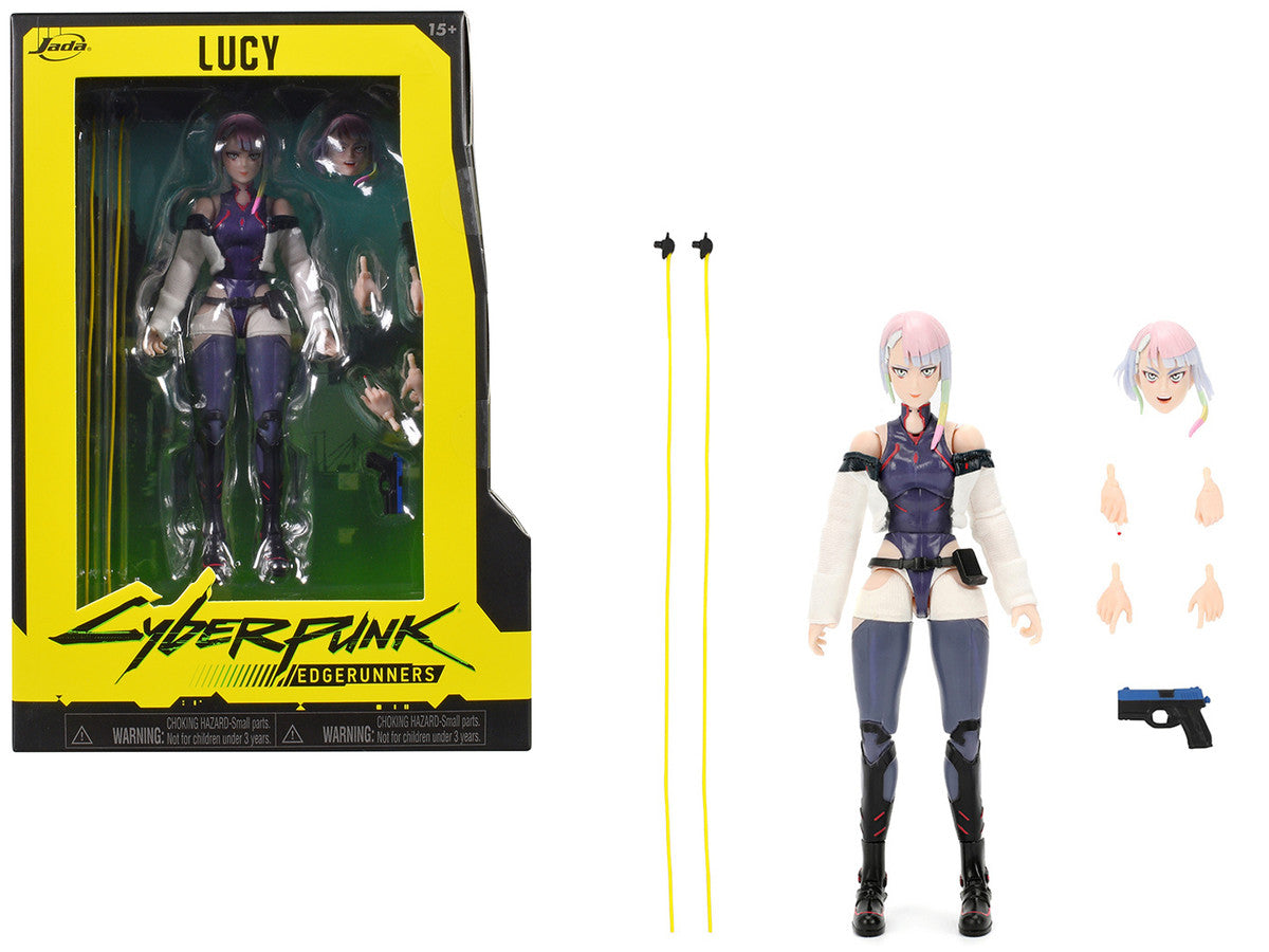 Lucy 6" Moveable Figure with Accessories and Alternate Head and Hands "Cyberpunk: Edgerunners" (2022) TV Series Model by Jada-2