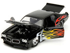 1971 Pontiac GTO Black with Flame Graphics "Bigtime Muscle" Series 1/24 Diecast Model Car by Jada-1