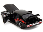 1971 Pontiac GTO Black with Flame Graphics "Bigtime Muscle" Series 1/24 Diecast Model Car by Jada-3