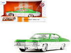 1967 Chevrolet Impala SS Green Metallic and White with White Interior "Bigtime Muscle" Series 1/24 Diecast Model Car by Jada-0