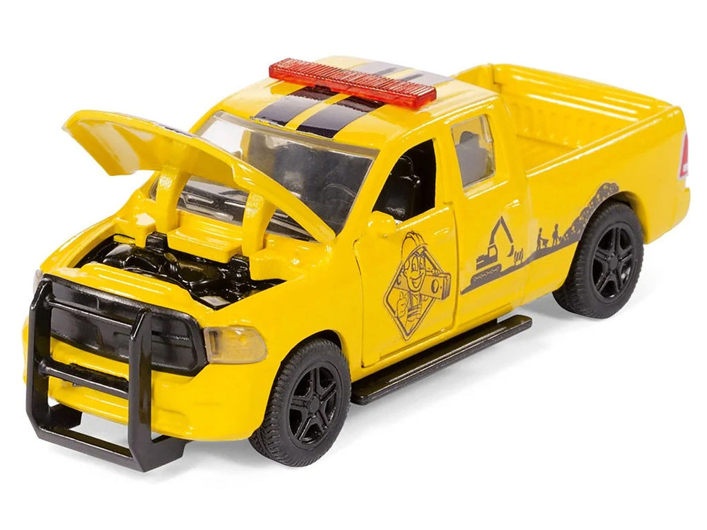 Ram 1500 Pickup Truck Yellow with Compressor Trailer and Worker Figure with Accessories Set 1/50 Diecast Models by Siku-3