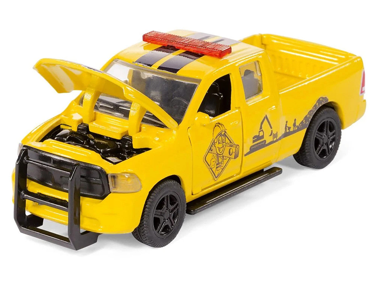 Ram 1500 Pickup Truck Yellow with Compressor Trailer and Worker Figure with Accessories Set 1/50 Diecast Models by Siku-3