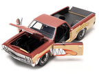 1967 Chevrolet El Camino Brown and Beige with Graphics and Tasmanian Devil (Taz) Diecast Figure "Looney Tunes" "Hollywood Rides" Series 1/24 Diecast Model Car by Jada-1