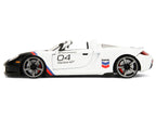 Porsche Carrera GT Convertible #04 "Chevron" White with Graphics "Hyper-Spec" Series 1/24 Diecast Model Car by Jada-0