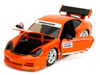 Porsche 911 GT3 RS (996) #008 "Bridgestone" Orange Metallic with White Graphics "Hyper-Spec" Series 1/24 Diecast Model Car by Jada-1