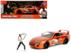 1995 Toyota Supra Orange Metallic with Graphics and Chainsaw Man Diecast Figure "Chainsaw Man" (2022) TV Series "Anime Hollywood Rides" Series 1/24 Diecast Model by Jada-4