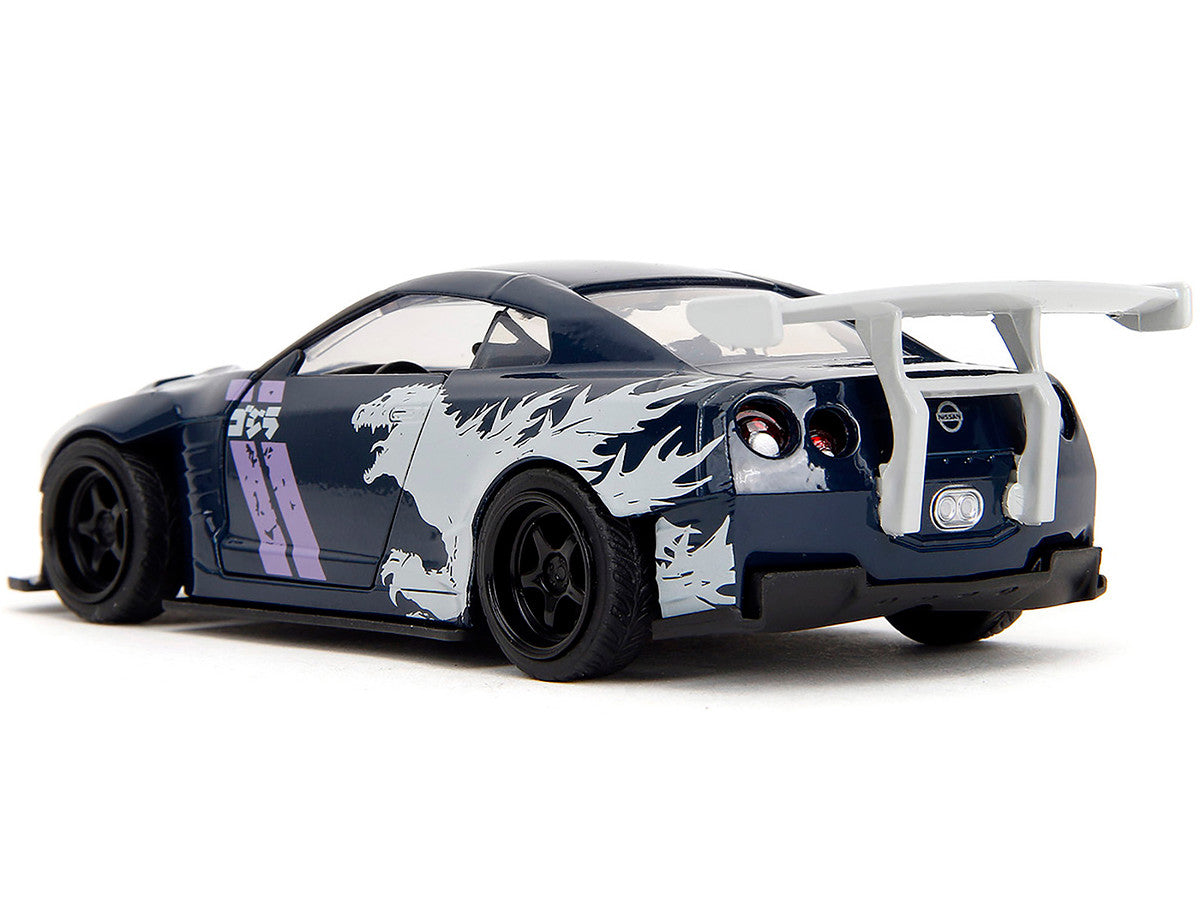 2009 Nissan GT-R (R35) Ben Sopra Dark Blue with Graphics "Godzilla" "Hollywood Rides" Series 1/32 Diecast Model Car by Jada-4