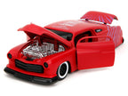 1951 Mercury Matt Red with Purple Stripes and Creep Diecast Figure "Creepshow" (1982) Movie "Hollywood Rides" Series 1/24 Diecast Model Car by Jada-2