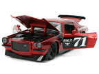 1971 Chevrolet Camaro #71 Red Metallic with Black Stripes "Bigtime Muscle" Series 1/24 Diecast Model Car by Jada-3