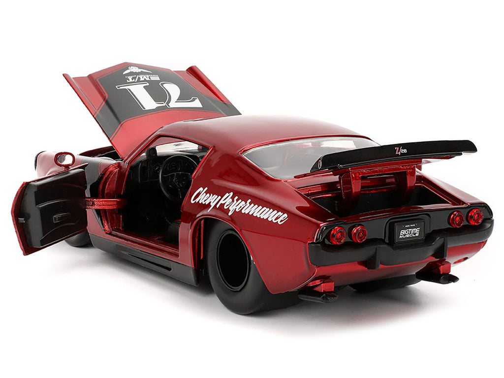 1971 Chevrolet Camaro #71 Red Metallic with Black Stripes "Bigtime Muscle" Series 1/24 Diecast Model Car by Jada-2