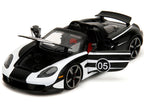 Porsche Carrera GT Convertible #05 Black with White Graphics "Hyper-Spec" Series 1/24 Diecast Model Car by Jada-1