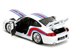 Porsche 911 GT3 (996) White with Red and Blue Stripes "Hyper-Spec" Series 1/24 Diecast Model Car by Jada-3