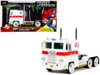 G1 Autobot Optimus Prime Truck White with Robot on Chassis from "Transformers" TV Series - "Ghostbusters" (1984) Movie Crossover "Hollywood Rides" Series 1/24 Diecast Model by Jada-0