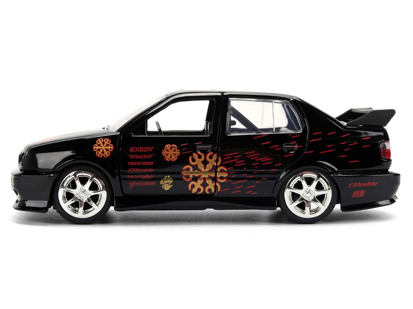 Volkswagen Jetta Black with Graphics "Fast & Furious Remix - 25th Anniversary" Series 1/32 Diecast Model Car by Jada