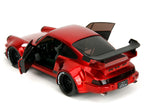 RWB Body Kit Red Metallic with Black Stripes "Pink Slips" Series 1/18 Diecast Model Car by Jada-2