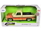 1985 Chevrolet C-10 Pickup Truck Beige with Stripes and Lowenhart Wheels "Just Trucks" Series 1/24 Diecast Model Car by Jada-1