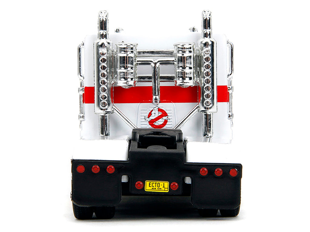 G1 Autobot Optimus Prime Truck White with Robot on Chassis from "Transformers" TV Series - "Ghostbusters" (1984) Movie Crossover "Hollywood Rides" Series Diecast Model by Jada-1