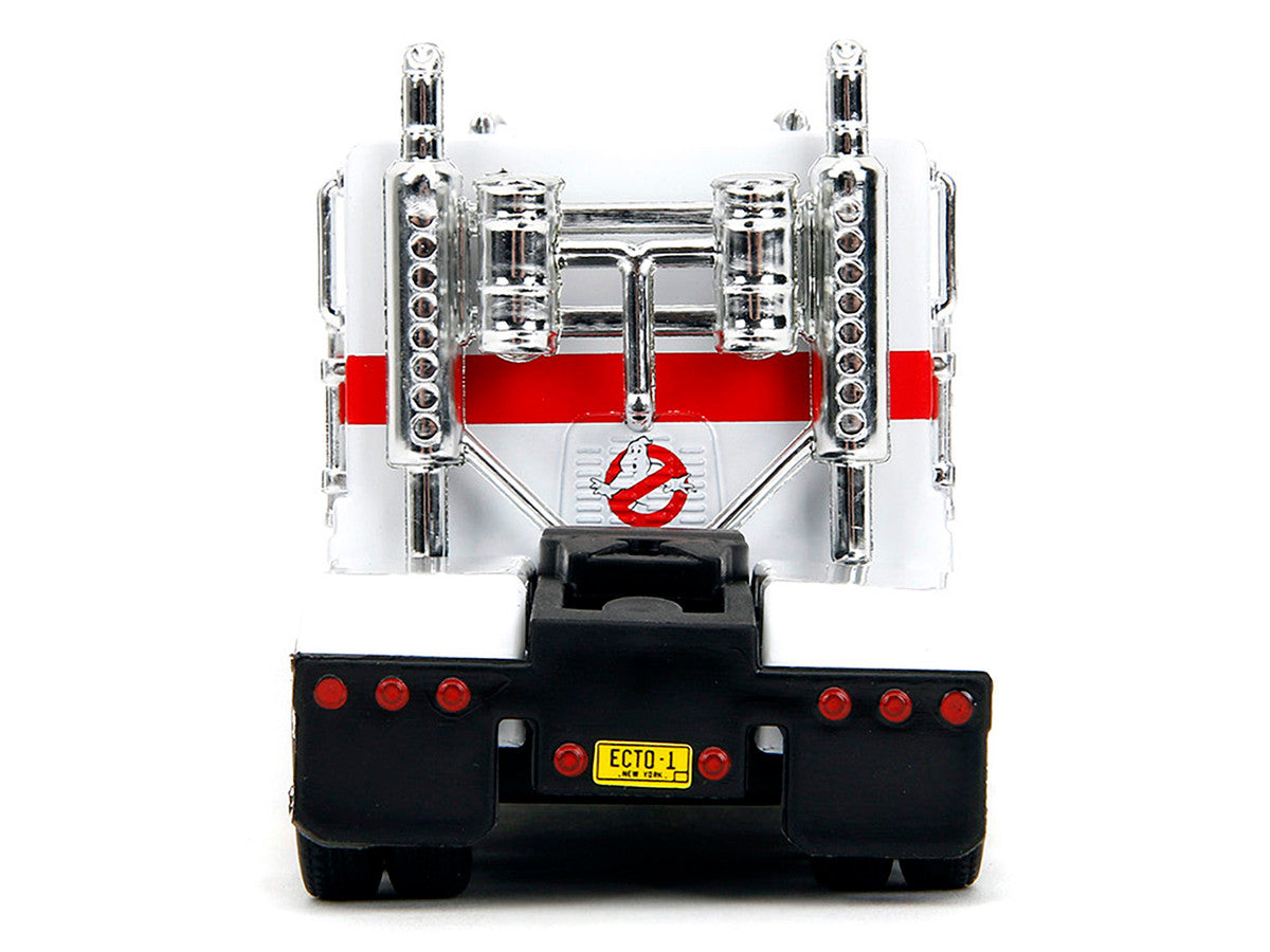 G1 Autobot Optimus Prime Truck White with Robot on Chassis from "Transformers" TV Series - "Ghostbusters" (1984) Movie Crossover "Hollywood Rides" Series Diecast Model by Jada-1