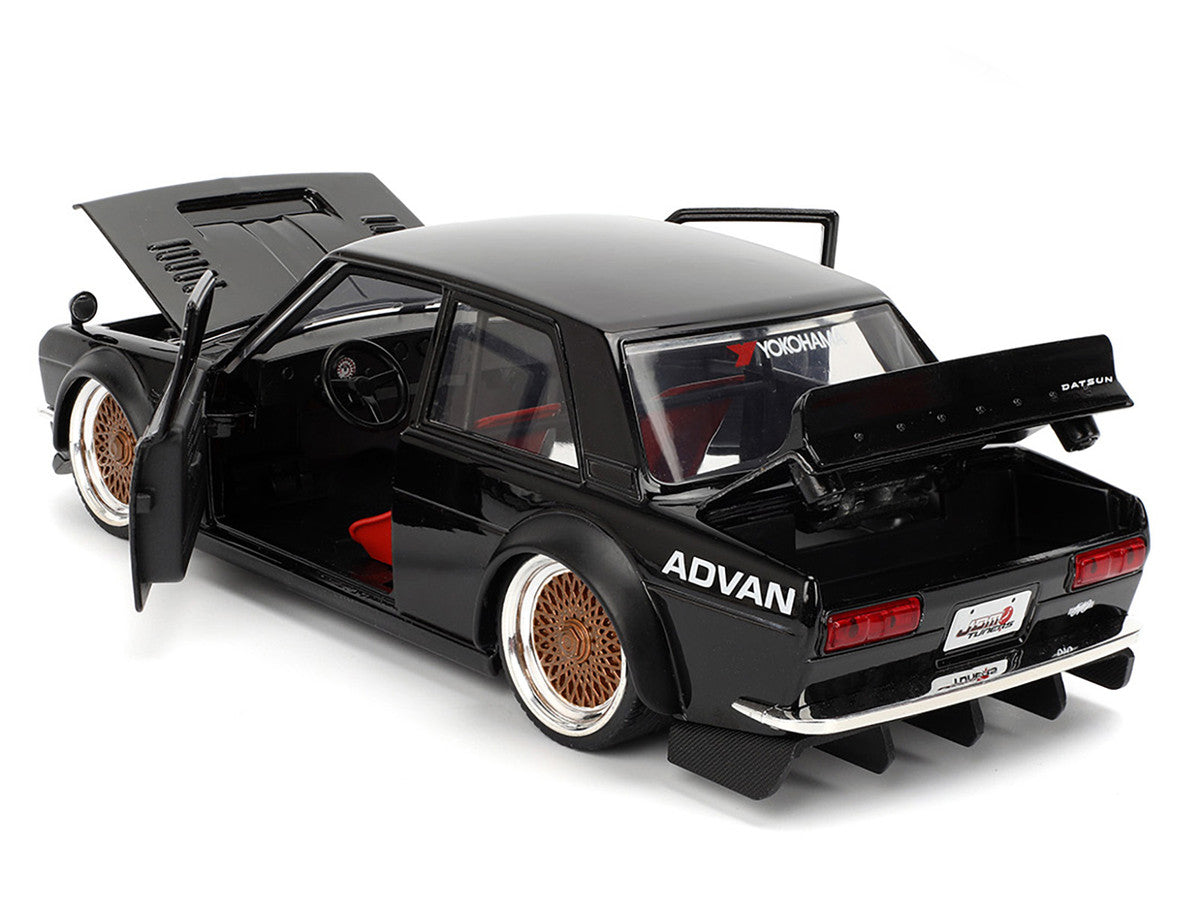 1973 Datsun 510 Black with Gold Wheels "JDM Tuners" Series 1/24 Diecast Model Car by Jada-3
