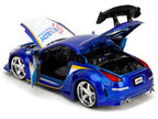 2003 Nissan 350Z "Exedy Racing Clutch" Candy Blue and White "JDM Tuners" Series 1/24 Diecast Model Car by Jada-3