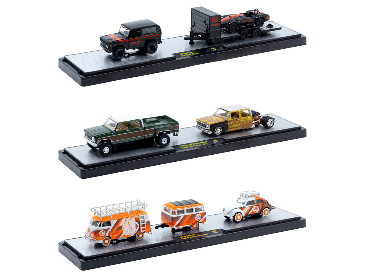 Auto Haulers Set of 3 Trucks Release 90 Limited Edition to 8000 pieces Worldwide 1/64 Diecast Models by M2 Machines-1