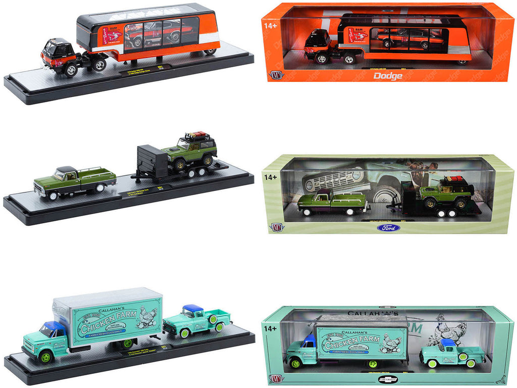 Auto Haulers Set of 3 Trucks Release 91 Limited Edition to 8000 pieces Worldwide 1/64 Diecast Model Cars by M2 Machines-2